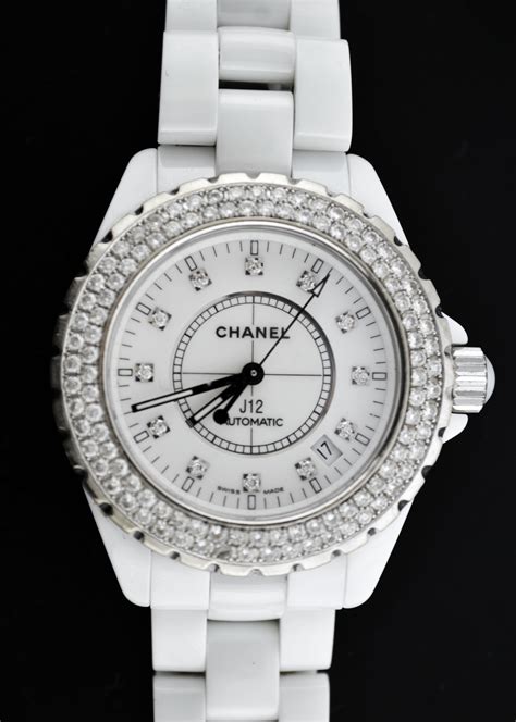 chanel ceramic watch j12|chanel j12 diamond bezel.